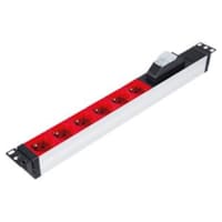 REGLETTE ALUM 19'' 6 P 2P+ T AVEC DISJONCTEUR 1U