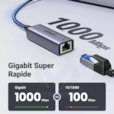 UGREEN Adap Aluminium USB-C to RJ45 GRIS 50737