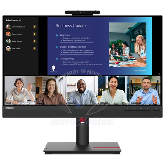 ThinkVision T24v-30 Ecran LED Full HD (1080p)  24" HDMI VGA DisplayPort Câble Inclus-DP 63D8MAT3EU