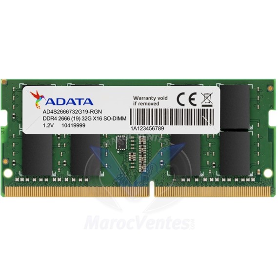 Barrette mémoire Lap DDR4-2666 UDIMM 4GB AD4S2666W4G19-S