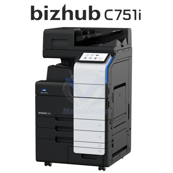 Imprimante C751i 75ppm Couleur Ecran Tactile 10" 8 Go Disque dur SSD 256 Go Bizhub-C751i