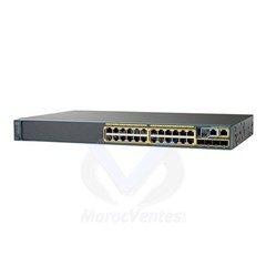 CATALYST2960-X (RECONDITIONNE) Géré - 24 x 10/100/1000 (370 Watt  PoE+) + 4 x Gigabit SFP Montable sur Rack