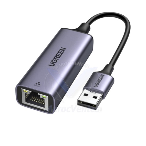 Adaptateur Ugreen Aliminium USB 3.0 vers RJ45 Ethernet gigabit (50922) 50922