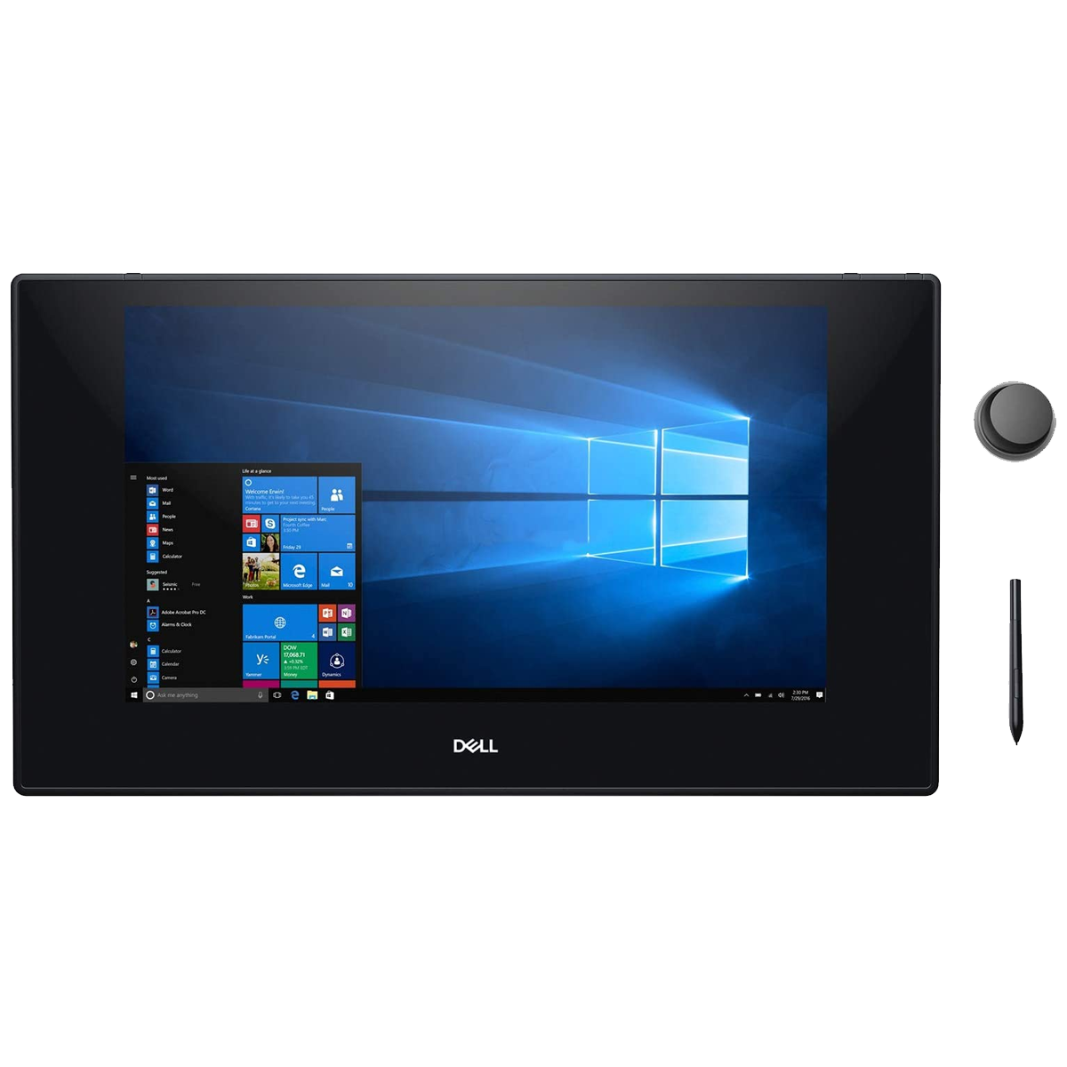 Dell Canvas 27 KV2718D includes pen, pen holder with replacement nibs, and ring totem, Fences Software for use with Dell Canvas 27, 1Y Basic Onsite Service DL-CANVAS-27
