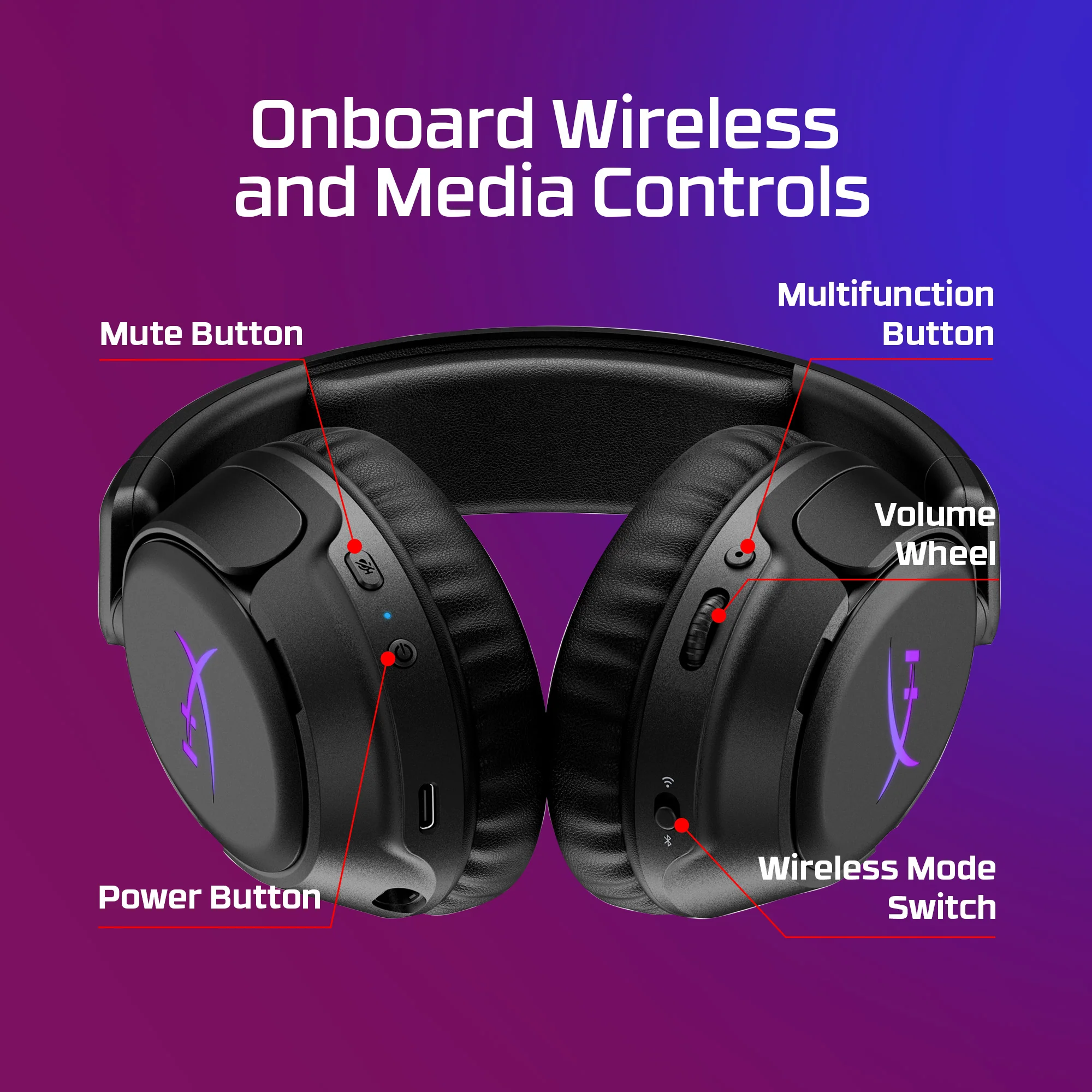 HyperX Cloud Flight 2 WLS Blk Gaming Headset PC B5VC4AA