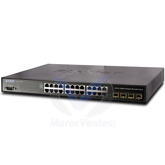 Commutateur Géré 24 Ports 10/100 / 1000Mbps + 4 Emplacements SFP Partagés SGSW-24040R